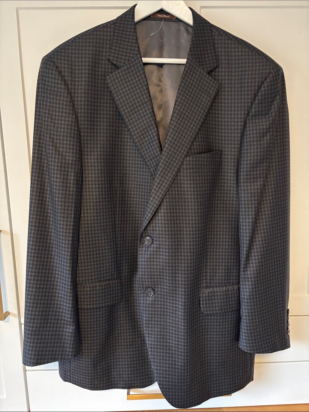 Peter Millar Men's Classic Grey  and black Checkered Blazer - Tailored Style